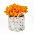 thumbnail image 1 of 10 in. Yellow Hydrangea Bouquet in White Basket, 1 of 4