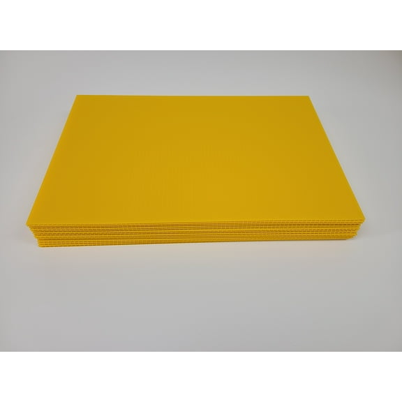 10 Yellow Sign Board 18x12 inch x 4 mm Corrugated Plastic Sign, Flute 12'' - 10 Pack, Great for Advertising Any Event, Open House, Yard Sale, Estate Sale Signs, Ship Same Day (10Signs18x12)
