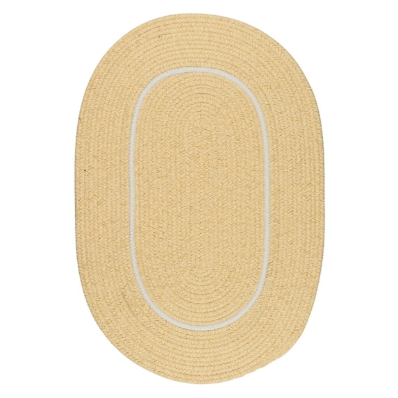 10' Yellow and White Round Area Throw Rug