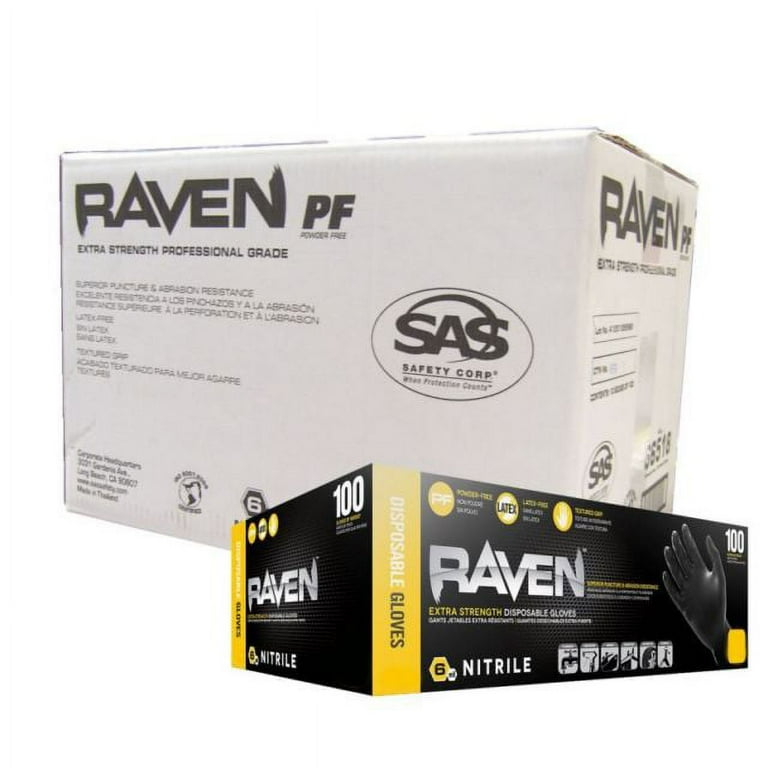 RAVEN 66519, 7 mil Nitrile Exam Grade Gloves, Powder Free, Size X