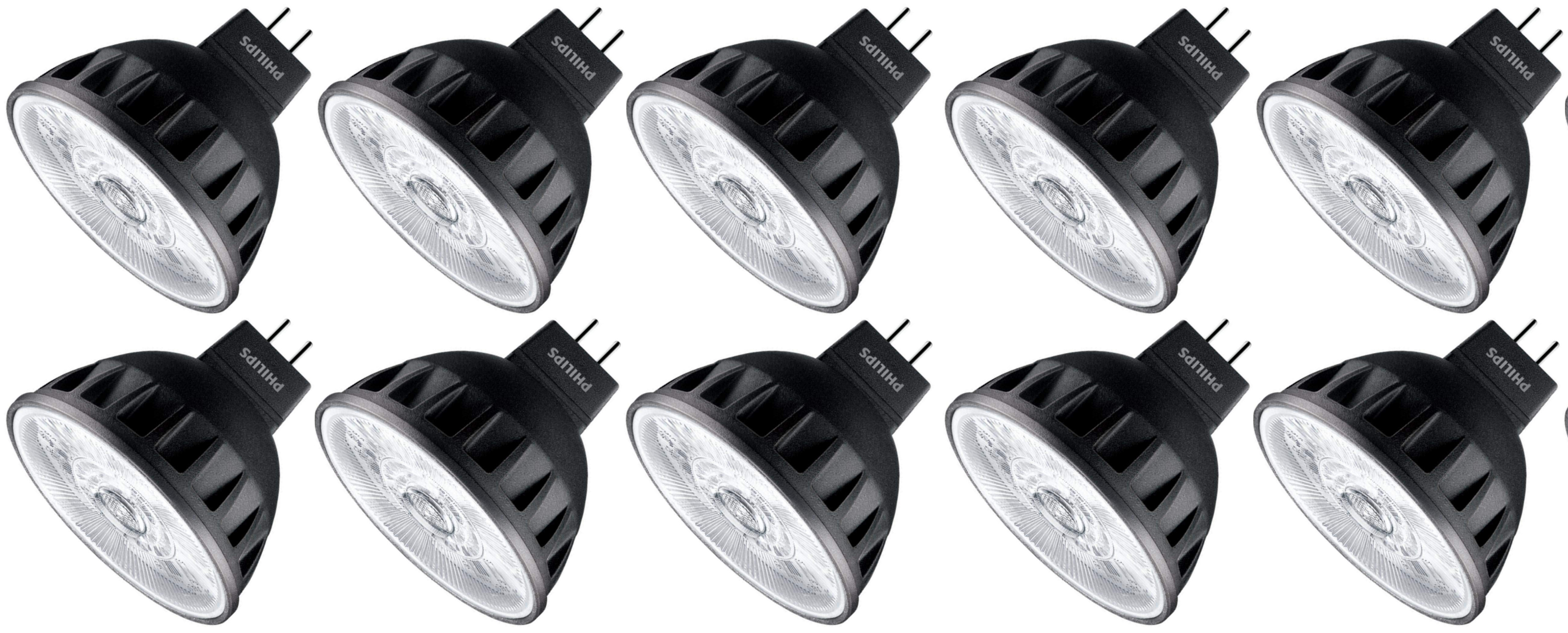 (10 bulbs) Philips 470153 Dimmable LED MR16, 7.8 watts, 4000K cool ...