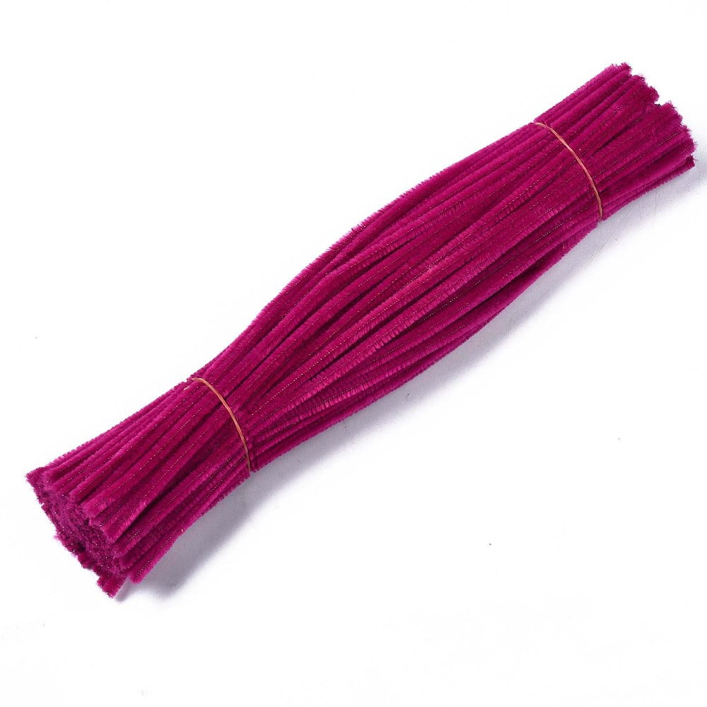 10 bundle 11.8 inch Pipe Cleaners DIY Chenille Stem Tinsel Garland Craft Wire Medium Violet Red 300x5mm
