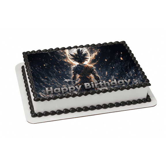 10" by 8" Anime Manga Fighter Edible Image Cake Topper Easy To Apply To your Own Cake.