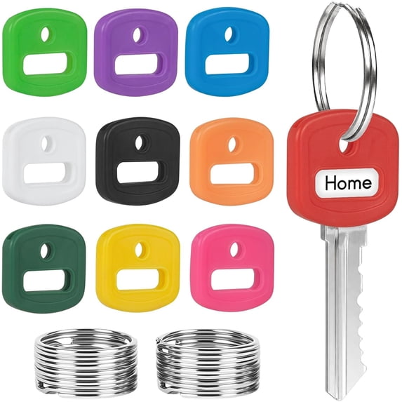 Ring Identifier 10 count 1 Inch Key Covers with Identifier Labels with Key Rings ...