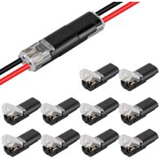 10 count 2 Pin Double-Wire Plug-in LED Light Strip Connectors 2pin Low Wire Connector with Locking Buckle for Connection to LED Strip Lights