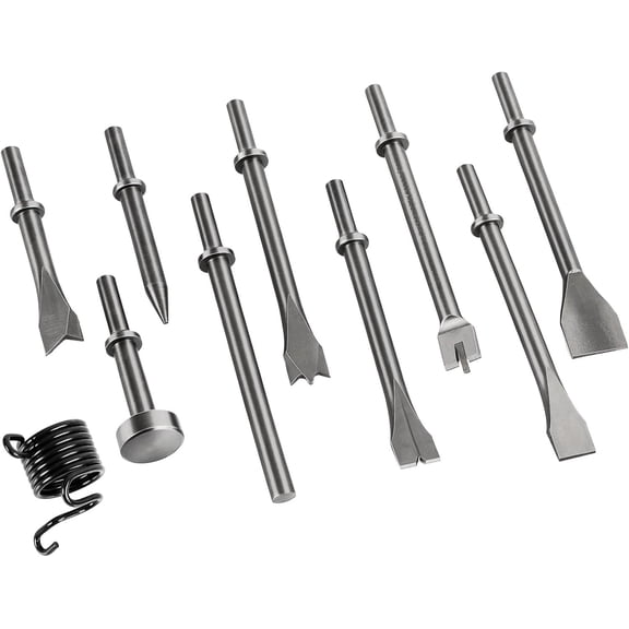 10 count Air Hammer Bits Set Pneumatic Chisel Bits for Tile Masonry Concrete Rust Removal Drilling Air Hammer Atachments