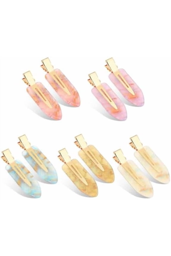 10 count No Bend Hair Clips, Jelly Glitter No Crease Hair Clips for Styling, Flat Duckbill Clips, Seamless Bang Hair Barrette for Women Girls Hairstyle Accessories