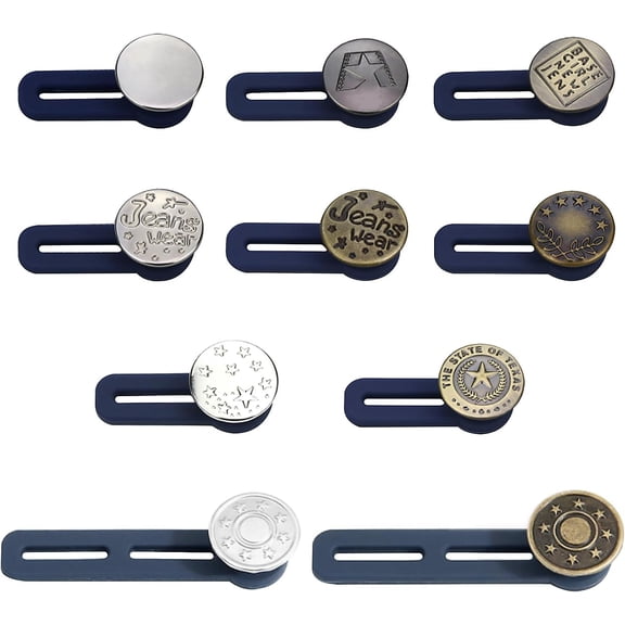 10 count Button Extenders for Jeans, Pants Button Extender, Extenders for Pants for Women Men, No Sew Waistband Extension 1-1.8