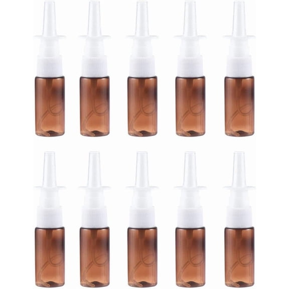 10 count Empty Nasal Bottle Plastic Fine Mist Sprayers Refillable Container for Essential Oils Perfume 15ml