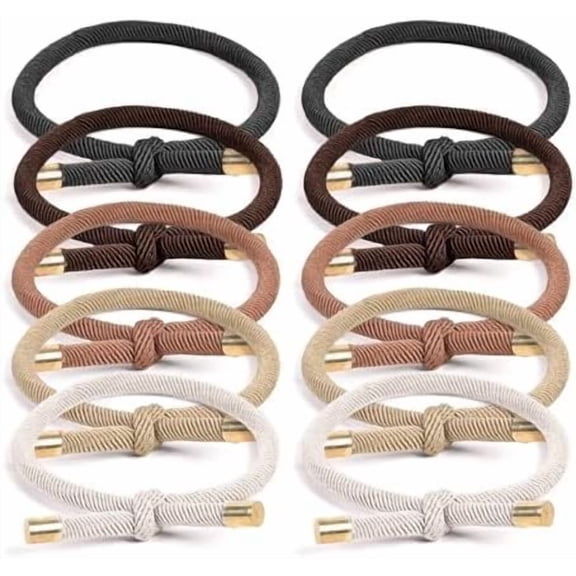 10 count Knotted Hair Ties That Look Like Bracelets Twisty Boho Style Ponytail Holders Cute Bracelet Tie for Women Stylish Bungee Elastic Hair Accessories for Everyday Use
