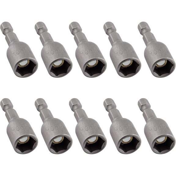 10 count Quick-Change Power Nut Driver Set 3/8" (10mm) Hex Shank  Power Nut Setter Driver Bits
