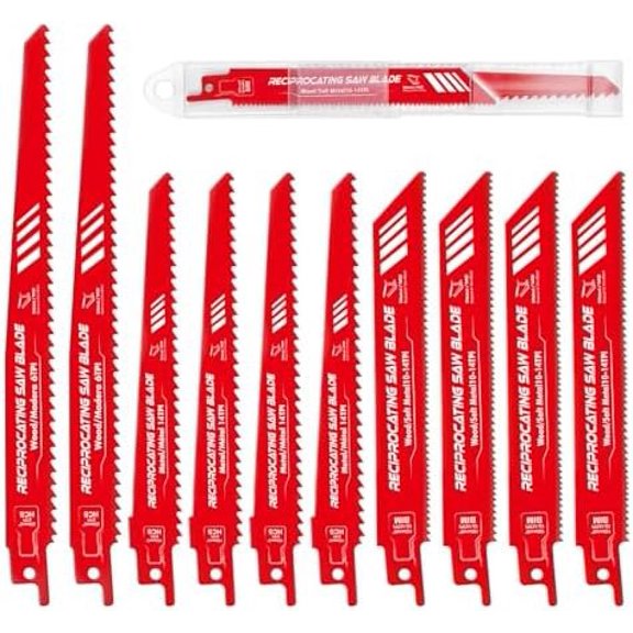 10 count Reciprocating Set, 6" & 8" with Storage Box, Use for , Thin Metal, Drywall, Plastics & Composite Materials