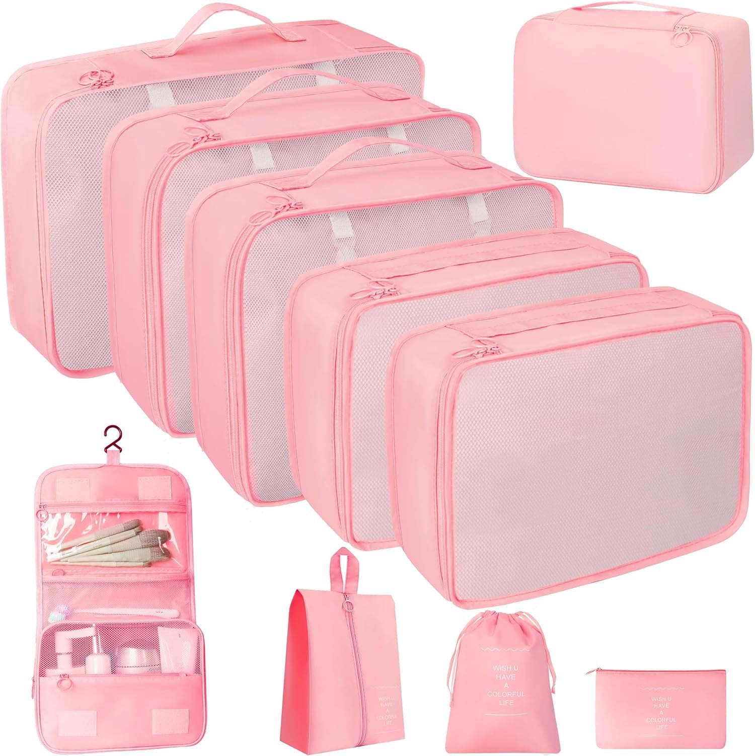 10 count Set Packing Cubes - Travel Packing Organizers, Expandable Suitcase Organizer, Luggage Organizer Bags