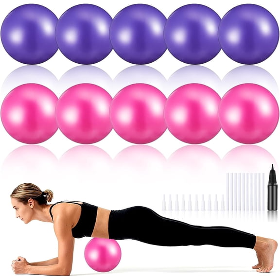 10 count Small Exercise Balls, 9 Inch Mini Pilates Ball, Yoga  Core Ball, Barre Equipment Mini Yoga Balls for Stability, Fitness, Physical , Stretching at  Gym