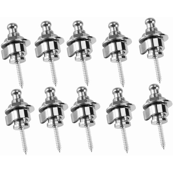 10 count Strap Locks Electric Guitar, Lightweight Metal Guitar Strap Locks, Lightweight Bass Strap Locks for Acoustic, Electric and Bass Guitar,