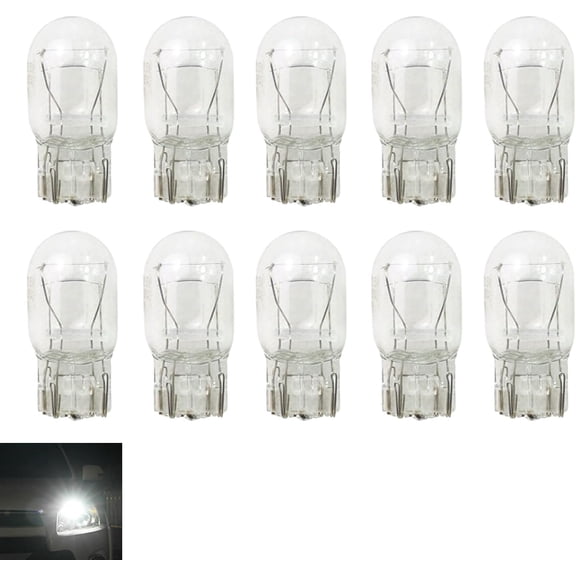 10 count T20 1891/7443 Bulb, Lamp Housing Double Filament Bulb, Miniature Light Reverse, Parking, Tail Light, Plug and Play, Replacement for , , SUVs (White)