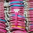 thumbnail image 1 of 10 count of - WOMEN'S 3-BLADED Sensitive Disposable Razors, Bulk, Mixed Colors, 1 of 4