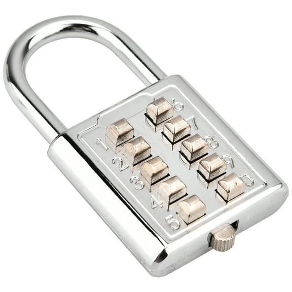 10-digit Push Button Combination Password Padlock Blind Button Padlock