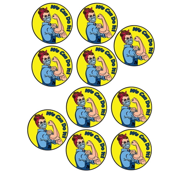 10 enamel pins COVID We can do it COVID-19 Coronavirus Lapel Pin - We can do it Covid 19 Enamel Jacket Lapel Pin - Mask Rosie The Riveter Backpack Pin - Memorial Corona Pin