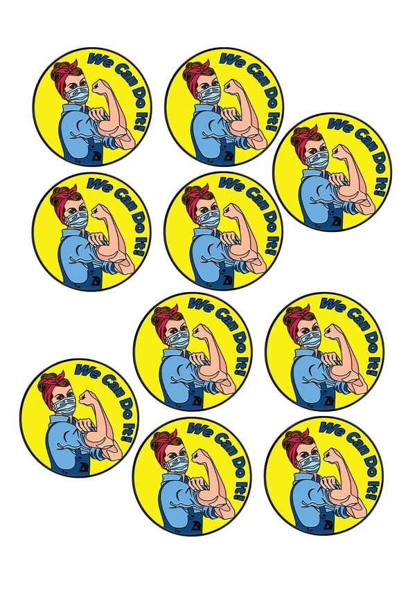 10 enamel pins COVID We can do it COVID-19 Coronavirus Lapel Pin - We can do it Covid 19 Enamel Jacket Lapel Pin - Mask Rosie The Riveter Backpack Pin - Memorial Corona Pin