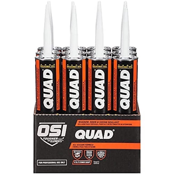 OSI 10 fl. oz. #424 Beige QUAD Advanced Formula Window Door and Siding Sealant 12-Pack  Residential Use, Standard Application