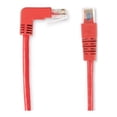 thumbnail image 1 of 10 ft. 90 deg Down-Straight SpaceGAIN CAT5e 100 mHz Stranded Ethernet Angled Patch Cable, Red, 1 of 1