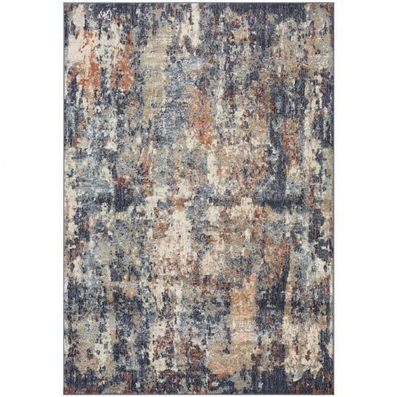 10 ft. Blue Abstract Power Loomed Runner Rug
