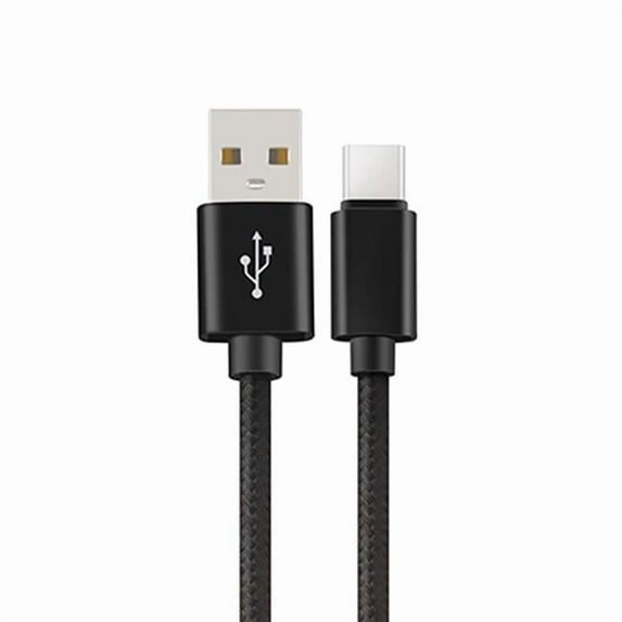 10 ft. Braided USB-A-USB Type C Fast Charging Data Sync Cable for Compatible USB-C to USB-A 2.0 - Black