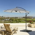 thumbnail image 1 of 10 ft Cantilever Hanging Patio Umbrella with Base Weights, Gray/White Stripe, 1 of 8