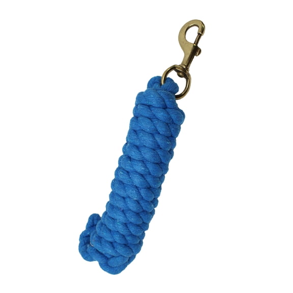 10 ft Horse Halter Cotton Lead Rope Heavy Duty 3/4 Diameter Brass Snap 60519