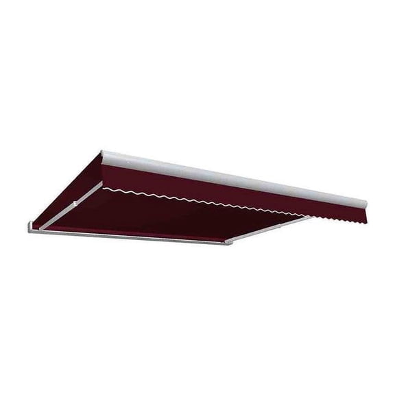 10 ft. Key West Full Cassette Left Motor Retractable Awning, Burgundy - 96 in.