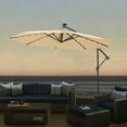 thumbnail image 1 of 10 ft LED Lighted Outdoor Patio Offset Cantilever Umbrella,Tan, 1 of 6