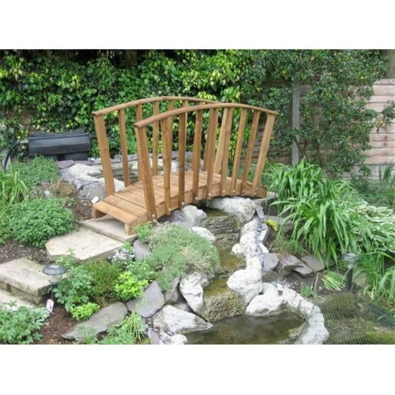 10 ft. Monets Red Cedar Bridge with Curved Wisteria Canopy