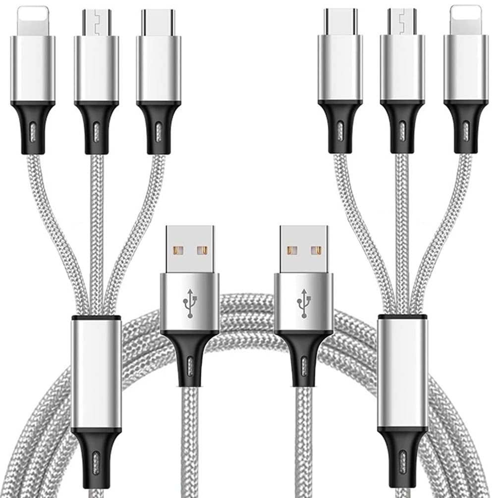 4x 3 in 1 Multi USB Charger Rapid Charging Cable Cord Micro USB/iOS Port  /Type C