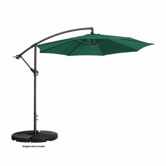 10 ft. Offset Outdoor Patio Umbrella with 8 Steel Ribs & Aluminum Pole & Vertical Tilt, Green