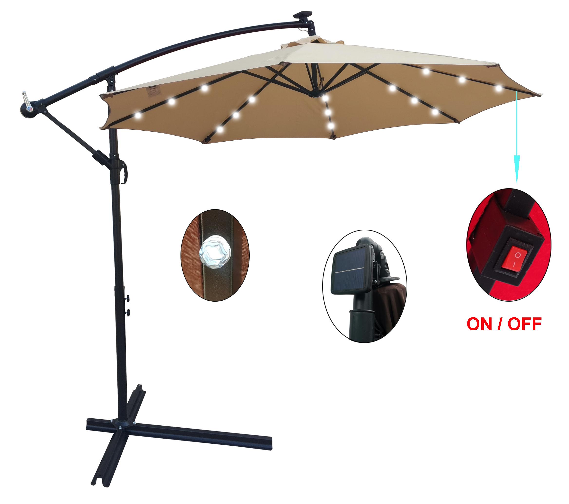 15 ft patio umbrella OVIOS 15ft Solar Patio Umbrella with APP