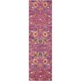 thumbnail image 1 of 10 ft. Pink Floral Power Loom Runner Area Rug - Pink - 10 ft., 1 of 1
