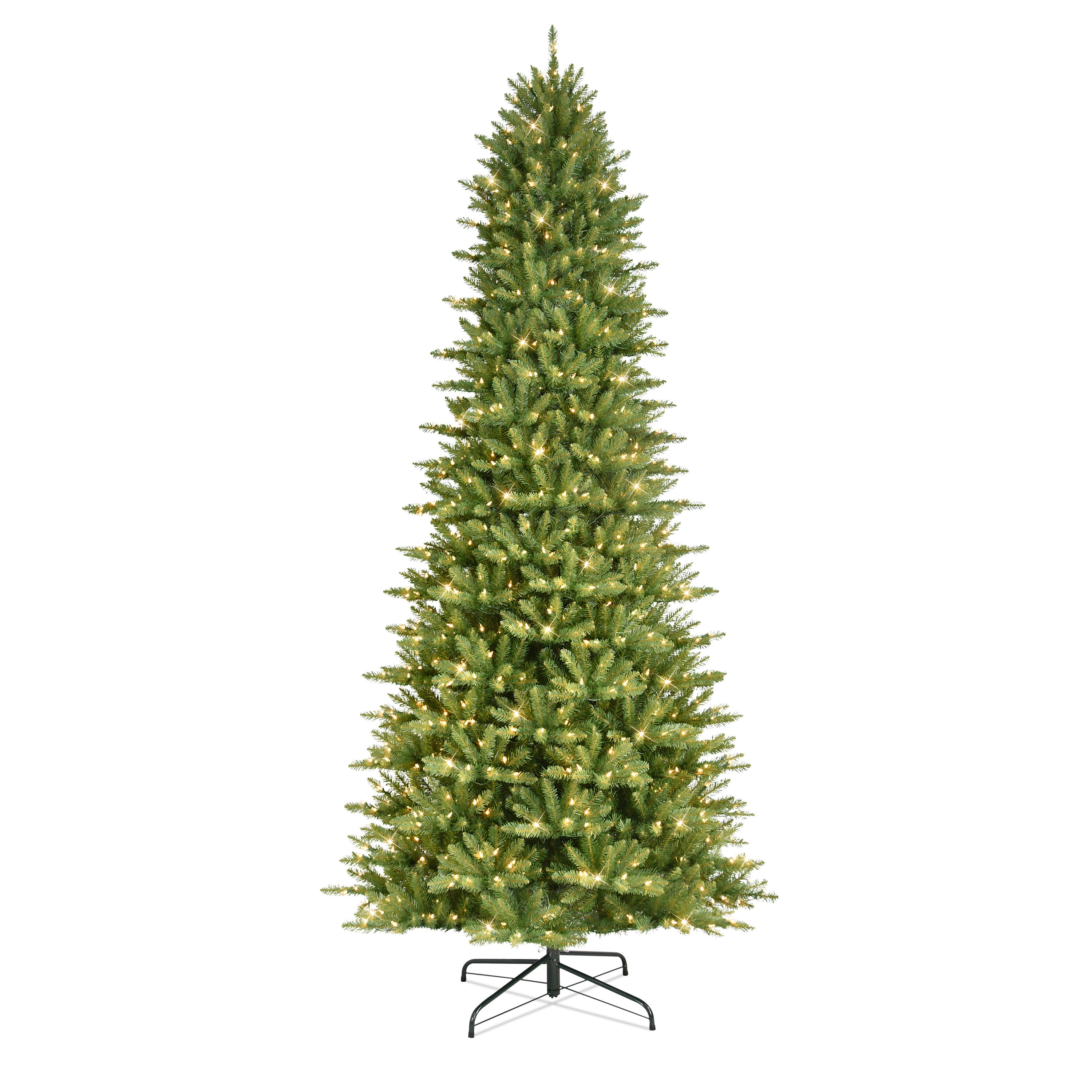 Puleo 10ft Tall Pre lit Slim Fraser Fir Artificial Christmas Tree with