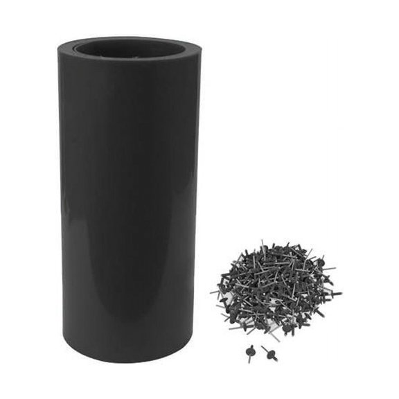 10 ft Roll of Extension Plastic & Large Head Rivets, Black