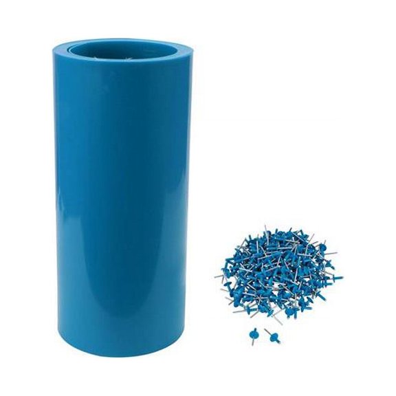 10 ft Roll of Extension Plastic & Large Head Rivets, Chev Blue