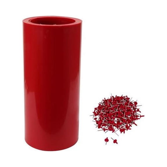 10 ft Roll of Extension Plastic & Large Head Rivets, Red