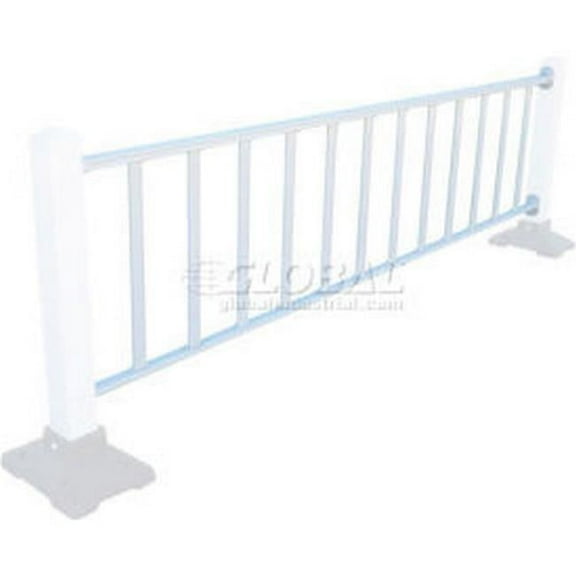 10 ft. Safety Steel Galvanized Rail with Bracket & Rail - White