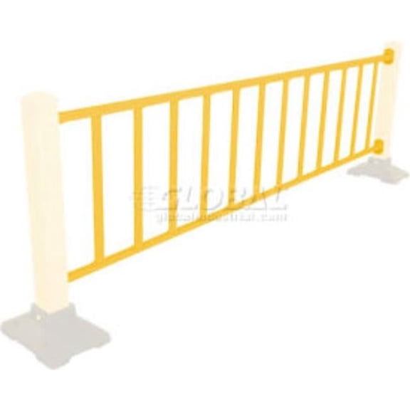 10 ft. Safety Steel Galvanized Rail with Bracket - Yellow