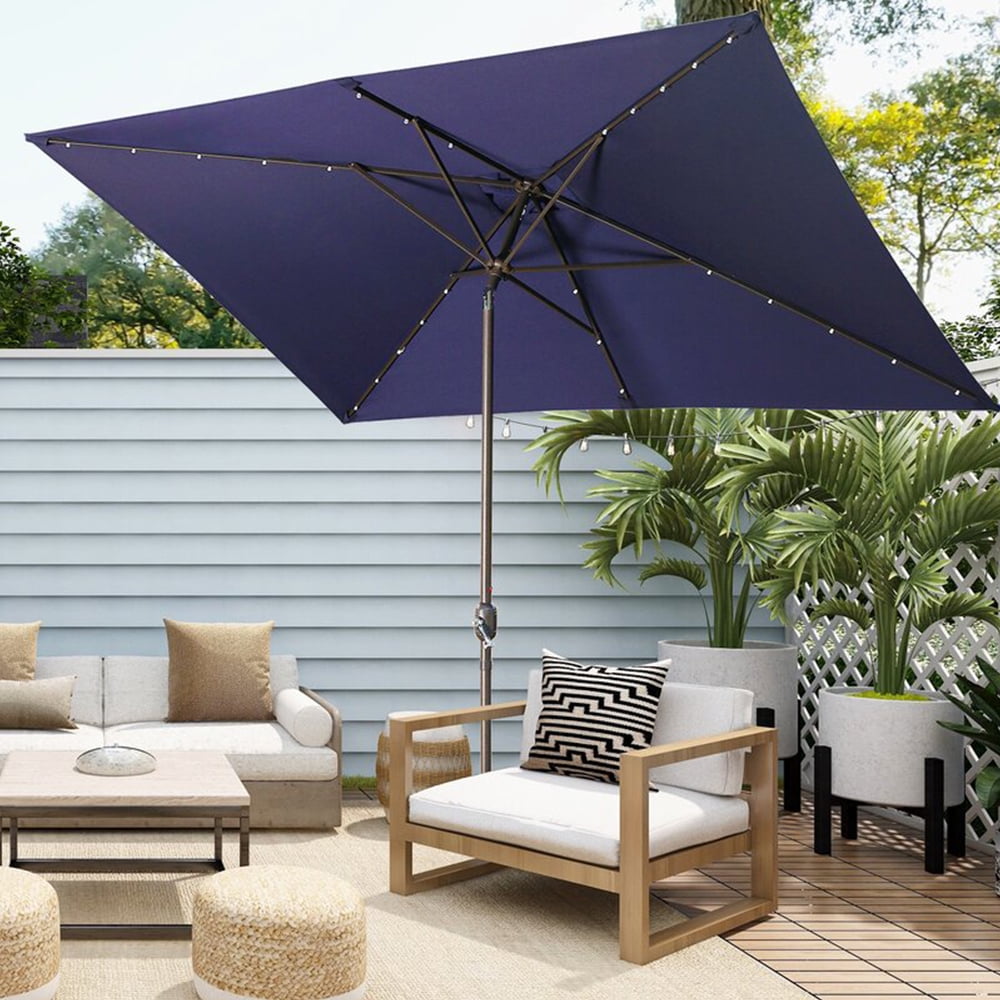 10 ft Solar Powered Outdoor Market Patio Table Umbrella with LED Lights and Tilt - Walmart.com 10 ft Solar Powered Outdoor Market Patio Table Umbrella with LED Lights and Tilt - Walmart.com