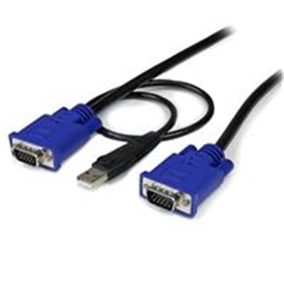 10 ft. Ultra Thin USB VGA 2 in 1 KVM Cable - Black - 10 ft.