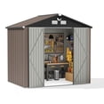 thumbnail image 1 of 10 ft. W x 8 ft. D Outdoor Metal Tool Storage Shed with Led Light & Air Vents, 1 of 10