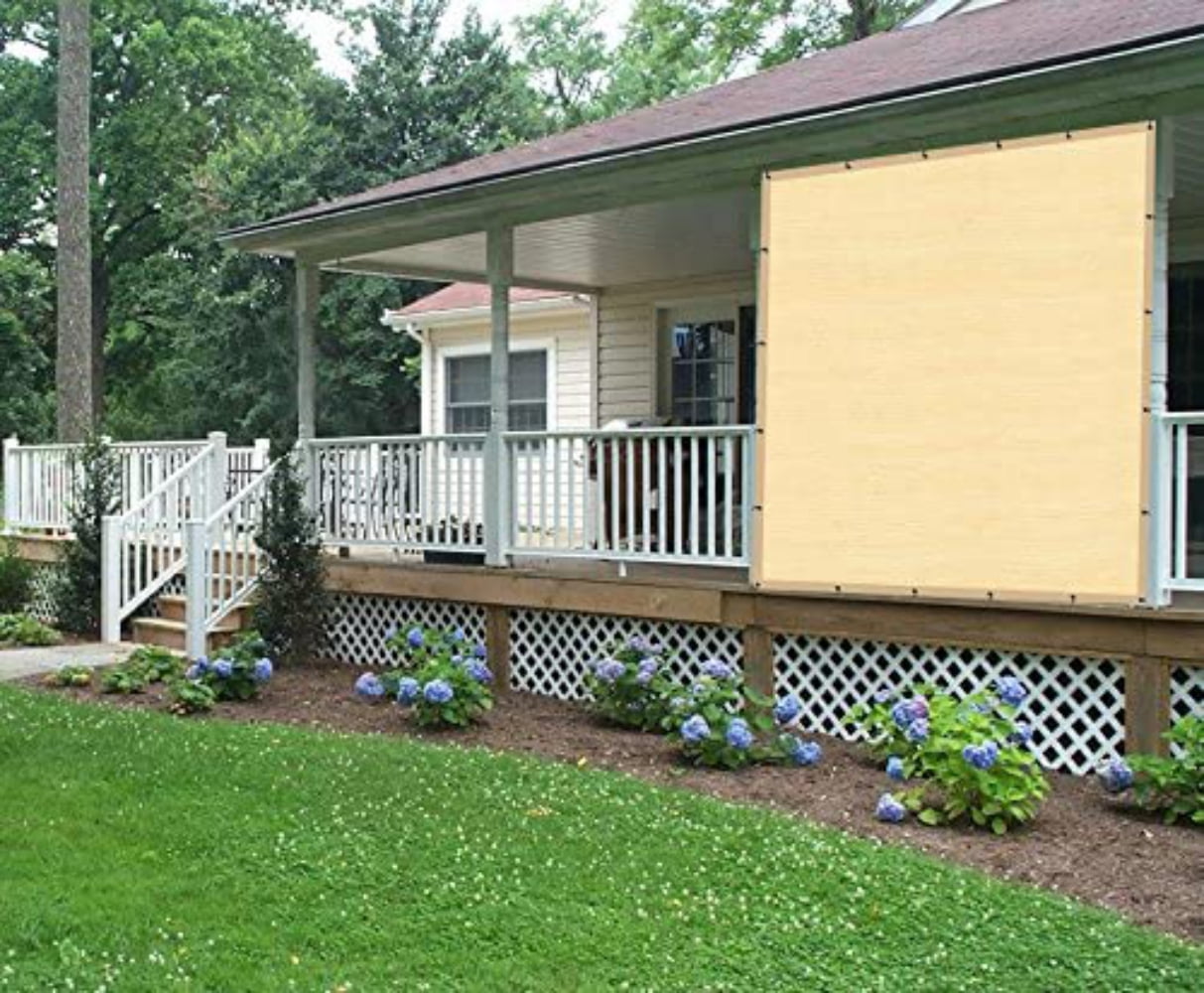 10 ft. x 12 ft. 90% Shade Fabric Sun Shade Cloth with Grommets for Pergola Cover Canopy (12-Bungee Balls)