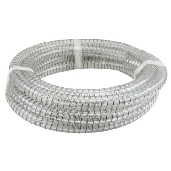 10 ft x 3/4 ID Steel Wire Suction PVC Flexible Tubing High Pressure Heavy Duty UV Chemical Resistant Vinyl Hose