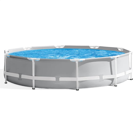 10 ft x 30 in Above Ground Pool, Round Swimming Pool with Steel Frame, Pump Not Included