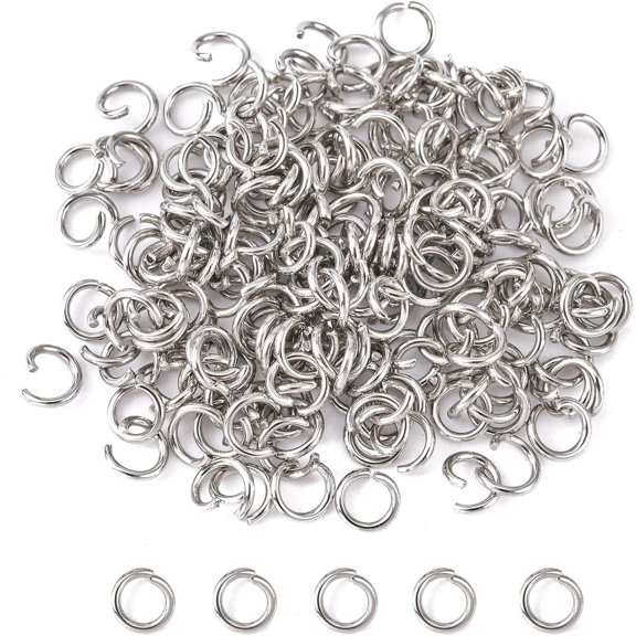 10 g 196Pcs 304 Stainless Steel Jump Rings Open Jump Rings 20 Gauge 5x0.8mm